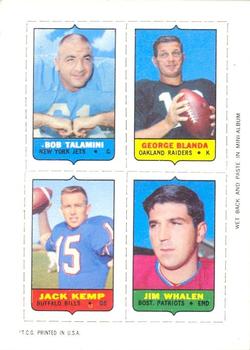 Bob Talamini / George Blanda / Jack Kemp / Jim Whalen
