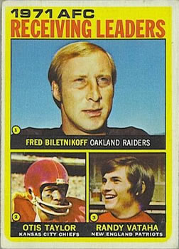 1971 AFC Receiving Leaders (Fred Biletnikoff / Otis Taylor / Randy Vataha)