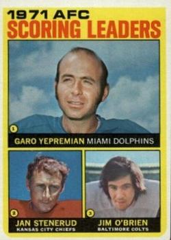 1971 AFC Scoring Leaders (Garo Yepremian / Jan Stenerud / Jim O'Brien)