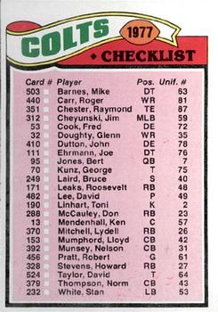 Colts Checklist/Leaders