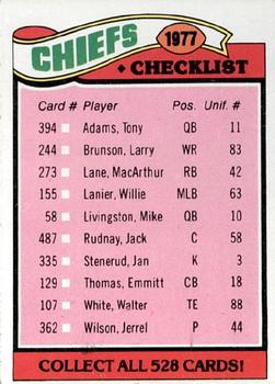 Chiefs Checklist/Leaders