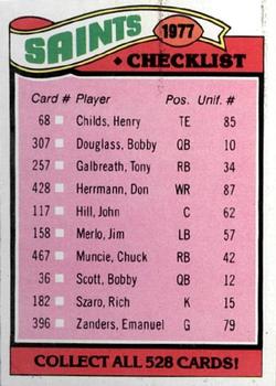 Saints Checklist/Leaders
