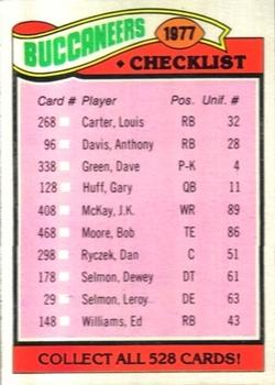 Buccaneers Checklist/Leaders