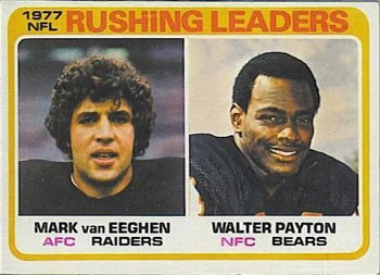 1977 Rushing Leaders (Mark van Eeghen / Walter Payton) LL