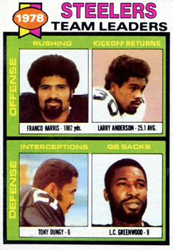 Steelers Team Leaders / Checklist (Franco Harris / Larry Anderson / Tony Dungy / L.C. Greenwood)
