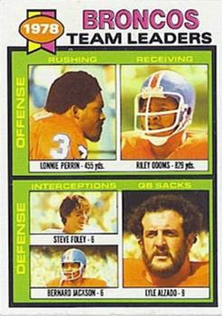 Broncos Team Leaders / Checklist (Lonnie Perrin / Riley Odoms / Steve Foley / Bernard Jackson / Lyle Alzado)