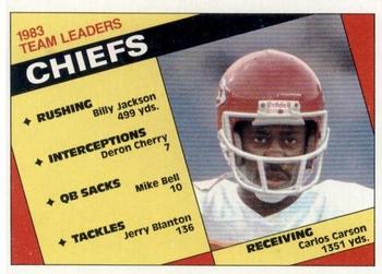1983 Team Leaders Chiefs - Carlos Carson