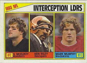 1983 Interception Leaders (Vann McElroy / Ken Riley / Mark Murphy)