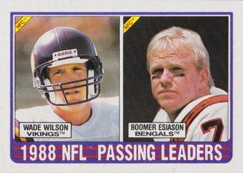 1988 NFL Passing Leaders (Wade Wilson / Boomer Esiason)