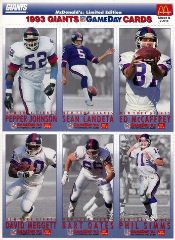 Pepper Johnson / Sean Landeta / Ed McCaffrey / Dave Meggett / Bart Oates / Phil Simms