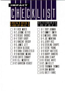 Checklist: Inserts and Rookies