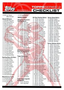 Checklist Red: 695-733 and Inserts