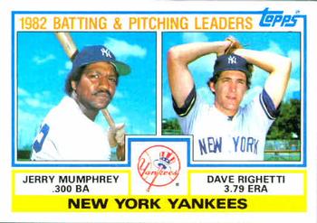 Yankees Leaders / Checklist (Jerry Mumphrey / Dave Righetti)