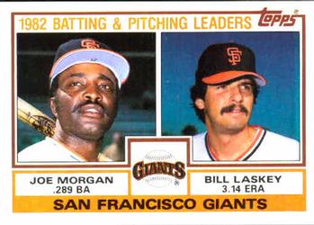 Giants Leaders / Checklist (Joe Morgan / Bill Laskey)