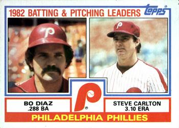Phillies Leaders / Checklist (Bo Diaz / Steve Carlton)