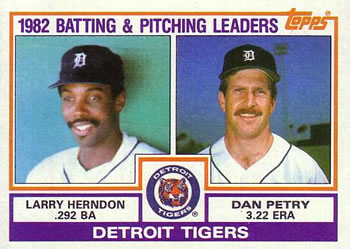 Tigers Leaders / Checklist (Larry Herndon / Dan Petry)