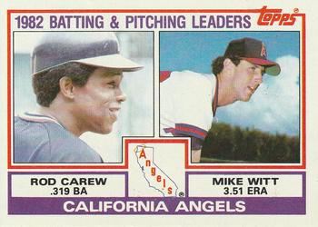 Angels Leaders / Checklist (Rod Carew / Mike Witt)