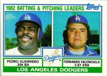 Dodgers Leaders / Checklist (Pedro Guerrero / Fernando Valenzuela)