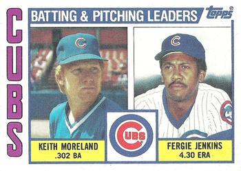 Cubs Leaders / Checklist (Keith Moreland / Fergie Jenkins)