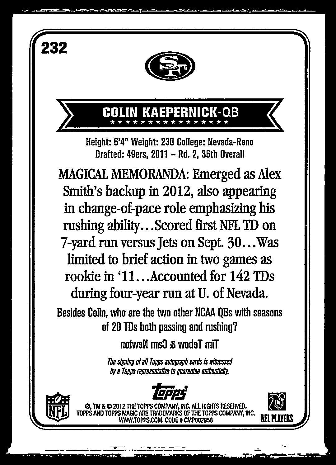Card back