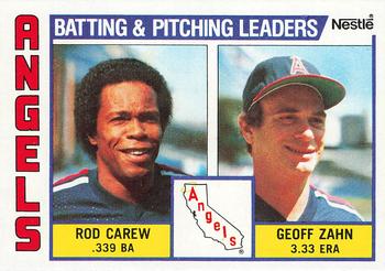 Angels Leaders / Checklist (Rod Carew / Geoff Zahn) TL, CL