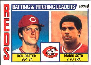 Reds Leaders / Checklist (Ron Oester / Mario Soto) TL, CL