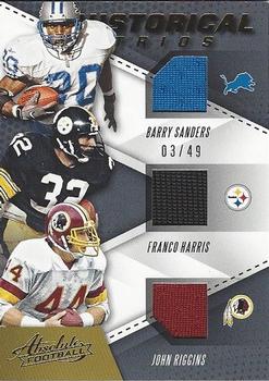 John Riggins / Barry Sanders / Franco Harris MEM, SN49