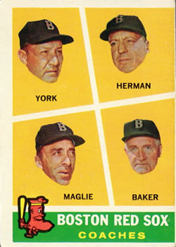 Boston Red Sox Coaches (Rudy York / Billy Herman / Sal Maglie / Del Baker)