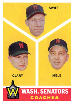 Wash. Senators Coaches (Bob Swift / Ellis Clary / Sam Mele)
