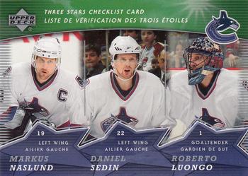 Markus Naslund / Roberto Luongo / Daniel Sedin