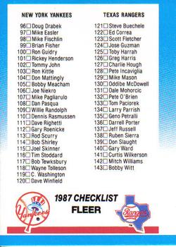 Checklist: Yankees / Rangers / Tigers / Phillies