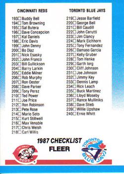 Checklist: Reds / Blue Jays / Indians / Giants