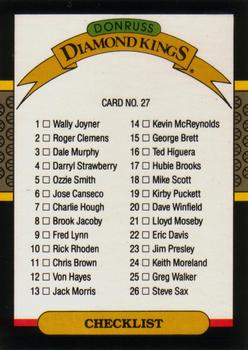 Diamond Kings Checklist: 1-26