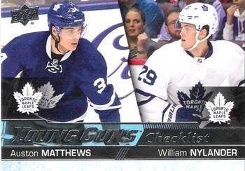 Young Guns Checklist (Auston Matthews / William Nylander)