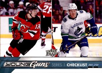 Young Guns Checklist (Nico Hischier / Brock Boeser)