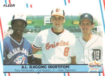 A.L. Slugging Shortstops (Tony Fernandez / Cal Ripken, Jr. / Alan Trammell)