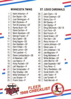 Checklist: Twins / Cardinals / Tigers / Giants