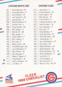 Checklist: White Sox / Cubs / Astros / Rangers