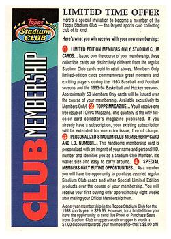 1993 Stadium Club Membership Form