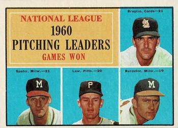 #47b National League 1960 Pitching Leaders Games Won (Ernie Broglio / Warren Spahn / Vern Law / Lew Burdette)