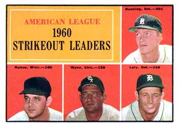American League 1960 Strikeout Leaders (Jim Bunning / Pedro Ramos / Early Wynn / Frank Lary)