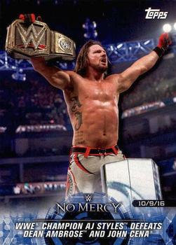 WWE Champion AJ Styles Defeats Dean Ambrose and John Cena - No Mercy 2016