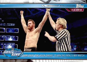 Sami Zayn Pins Kevin Owens to Win the Fatal 5-Way Match