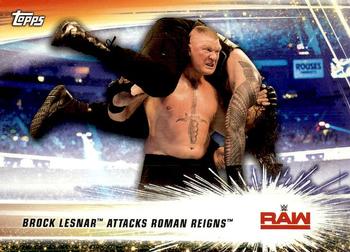 Brock Lesnar Attacks Roman Reigns 