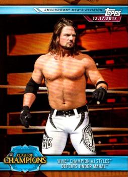 WWE Champion AJ Styles Defeats Jinder Mahal