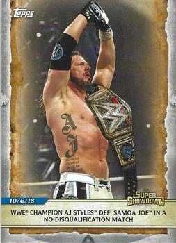 WWE Champion AJ Styles Def. Samoa Joe in a No-Disqualification Match 