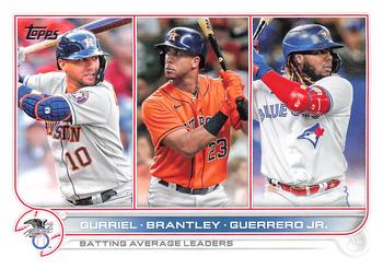 AL Batting Average Leaders (Yuli Gurriel / Michael Brantley / Vladimir Guerrero Jr.)