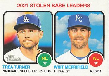 2021 Stolen Base Leaders (Trea Turner / Whit Merrifield)