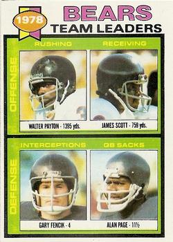 Bears Team Leaders / Checklist (Walter Payton / James Scott / Gary Fencik / Alan Page)