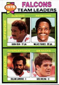 Falcons Team Leaders / Checklist (Bubba Bean / Wallace Francis / Rolland Lawrence / Greg Brezina)